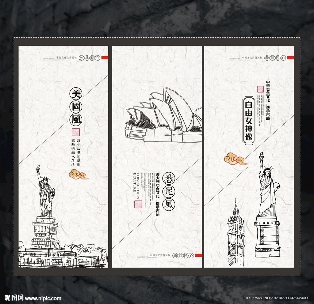 美国澳大利亚文化宣传展板