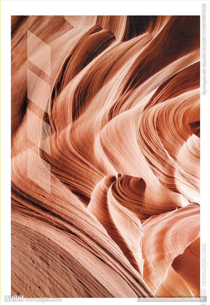 现代简约抽象珊瑚红岩石画装饰画