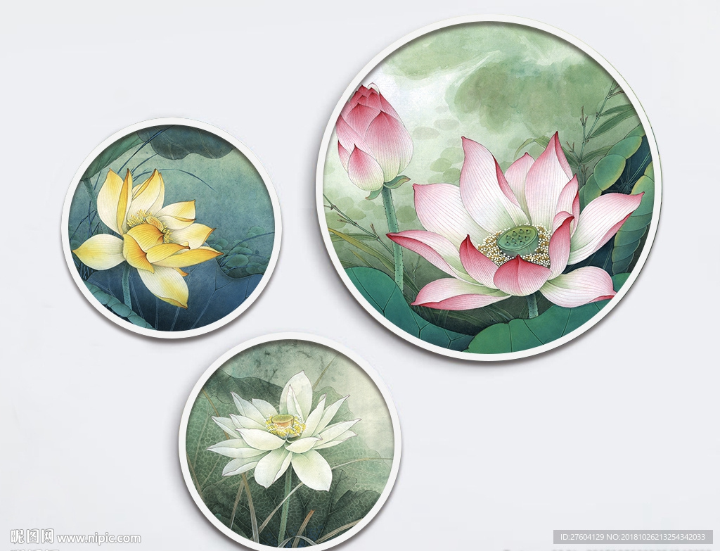 中国风荷叶装饰画