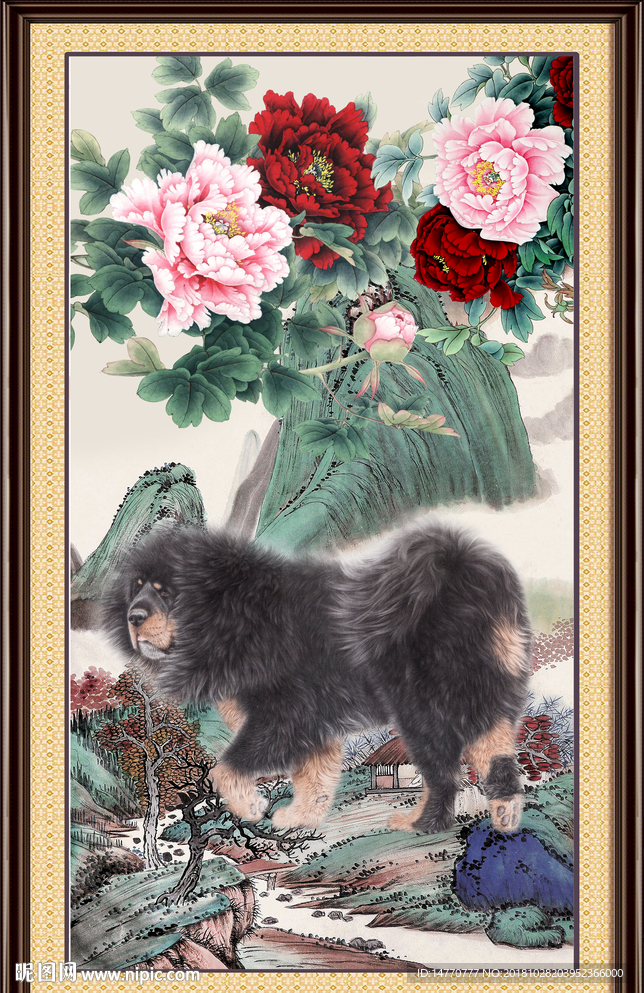 国画 狗 工笔狗