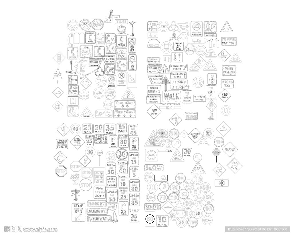 交通标志CAD图库
