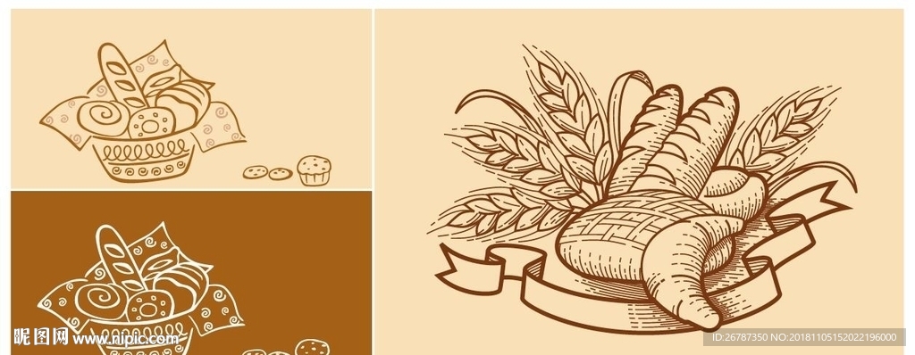 矢量面包房实用图形