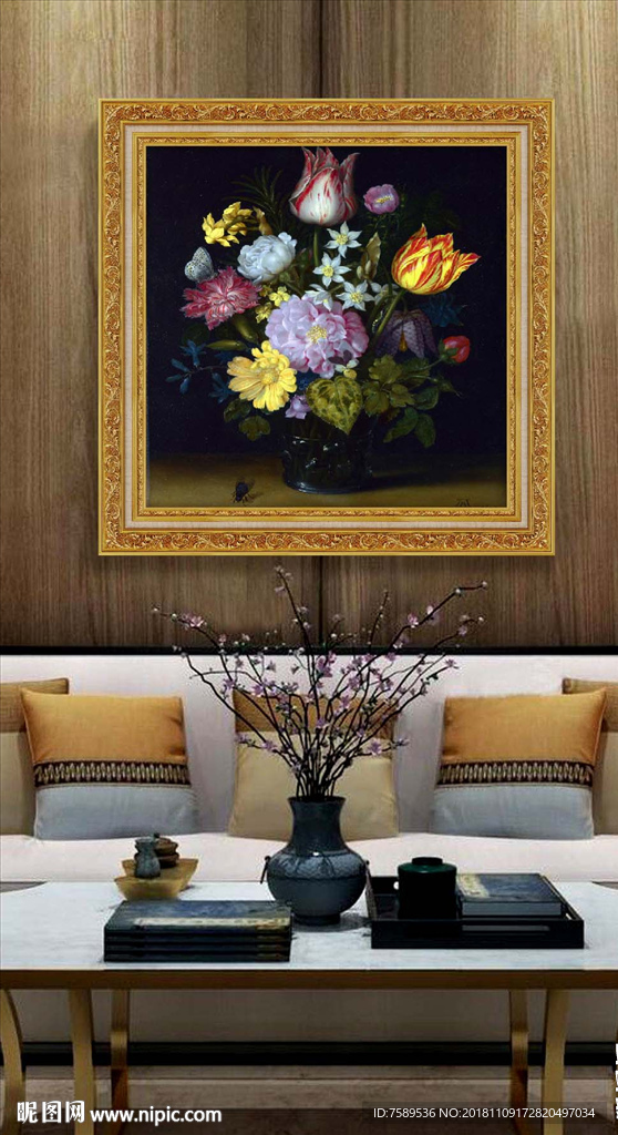 高清静物花卉油画