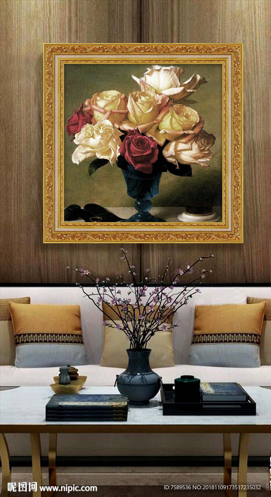 高清静物花卉油画