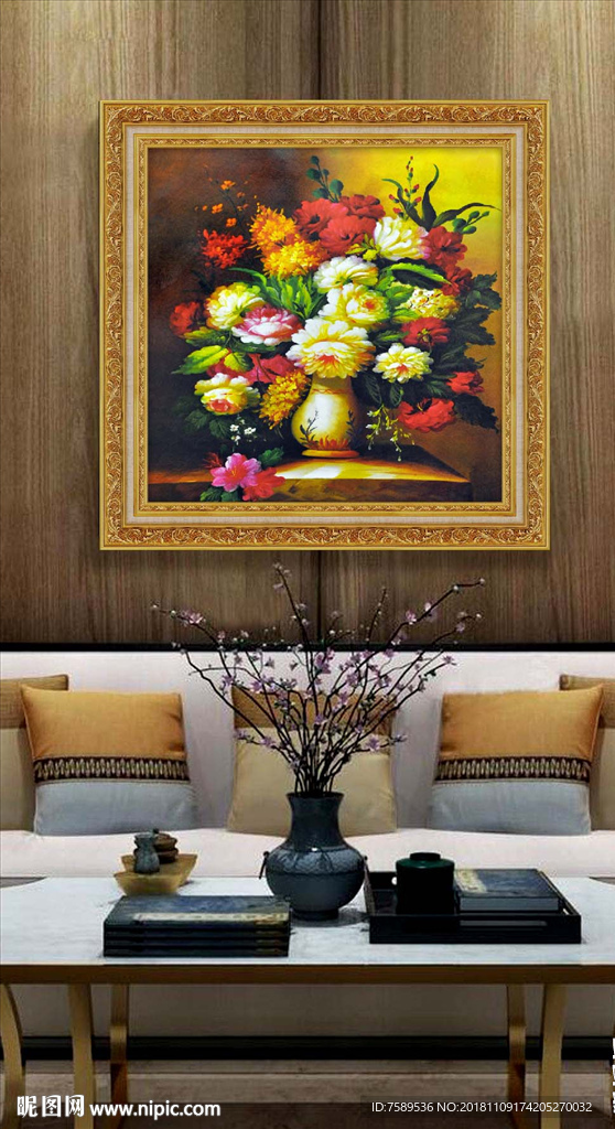 高清静物花卉油画