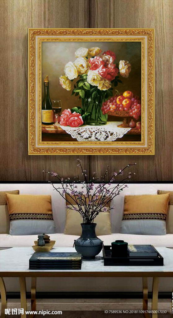 高清静物花卉油画