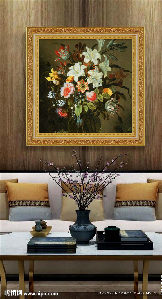 高清静物花卉油画