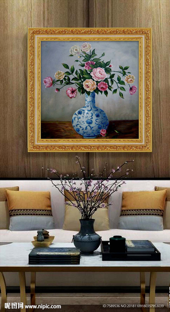 高清静物花卉油画