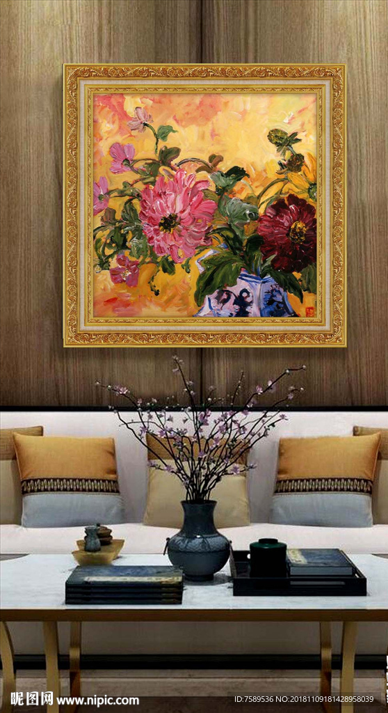 高清静物花卉油画