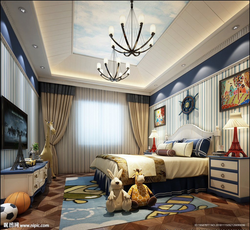 儿童房集成墙面模型效果图