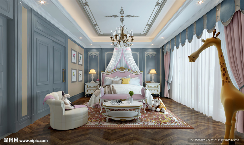 儿童房模型效果图