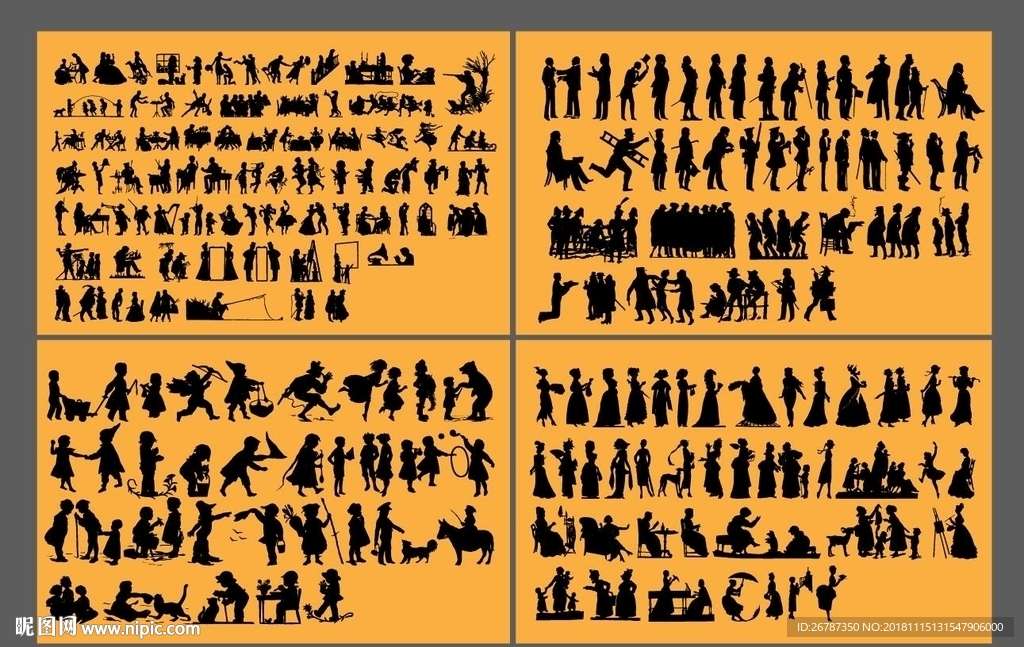 十八世纪欧洲人物剪影系列