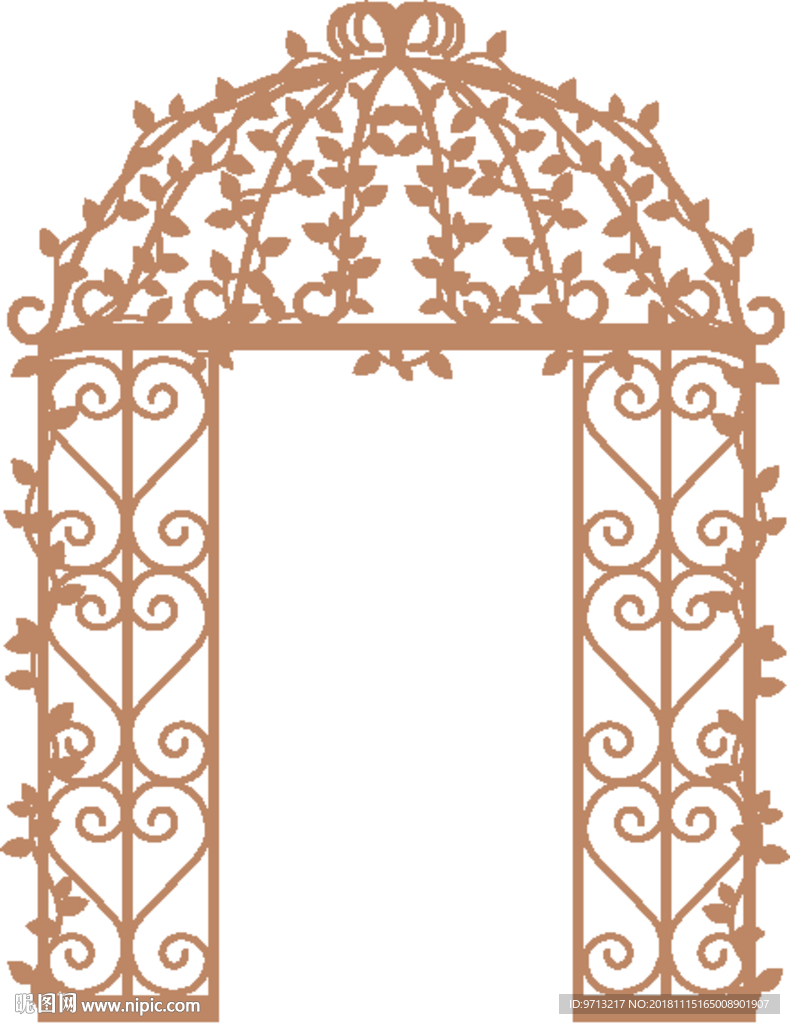 硅藻泥欧式花式拱门矢量图