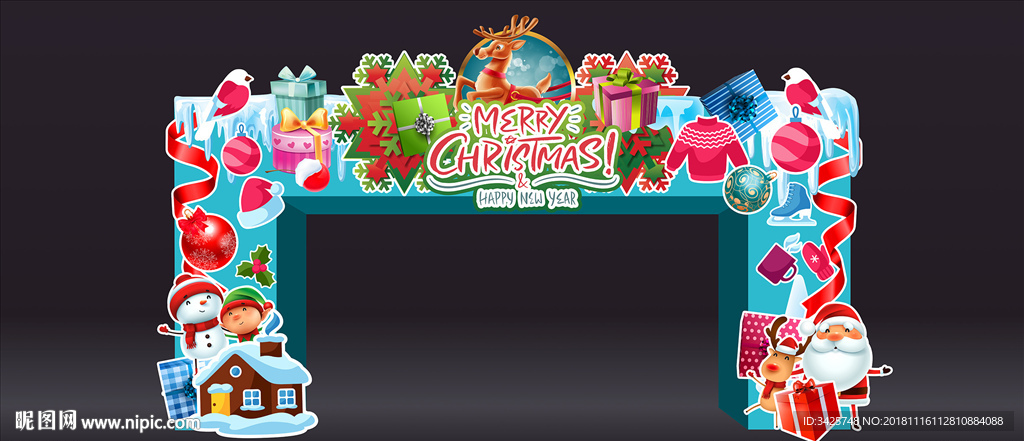 圣诞元旦门头