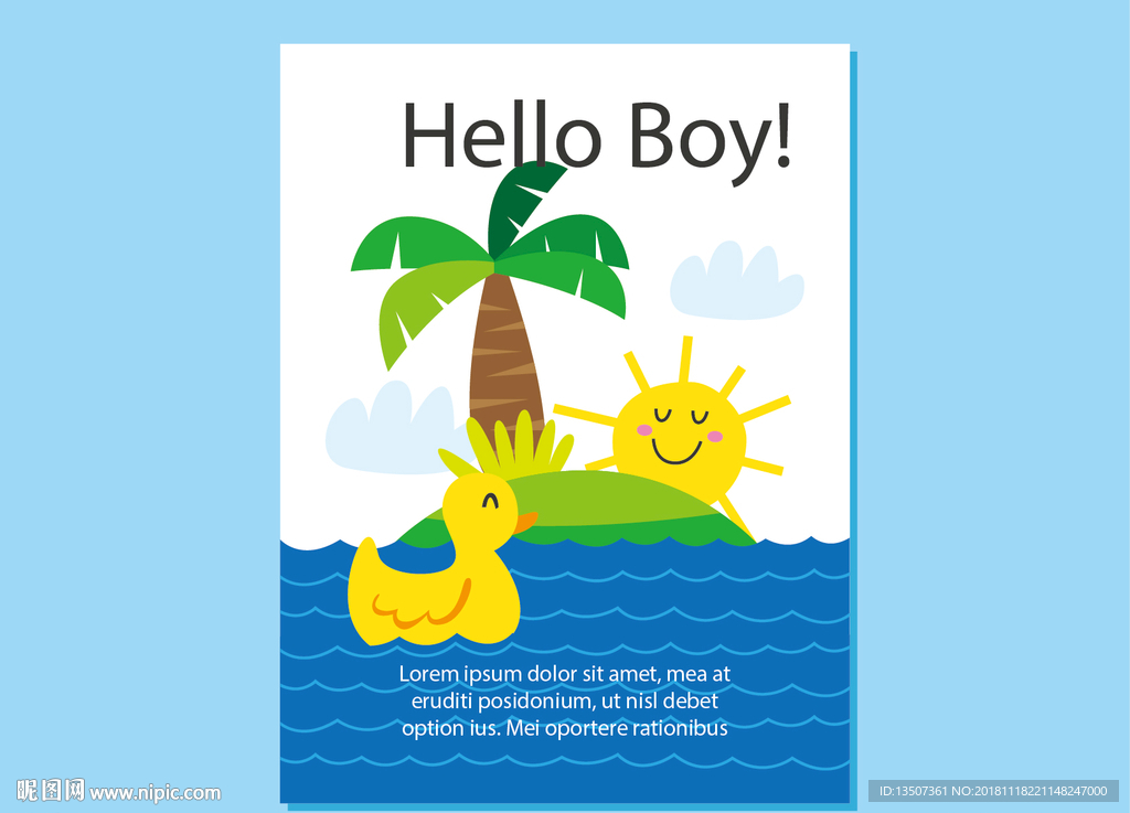 卡通Q版儿童海报模板设计