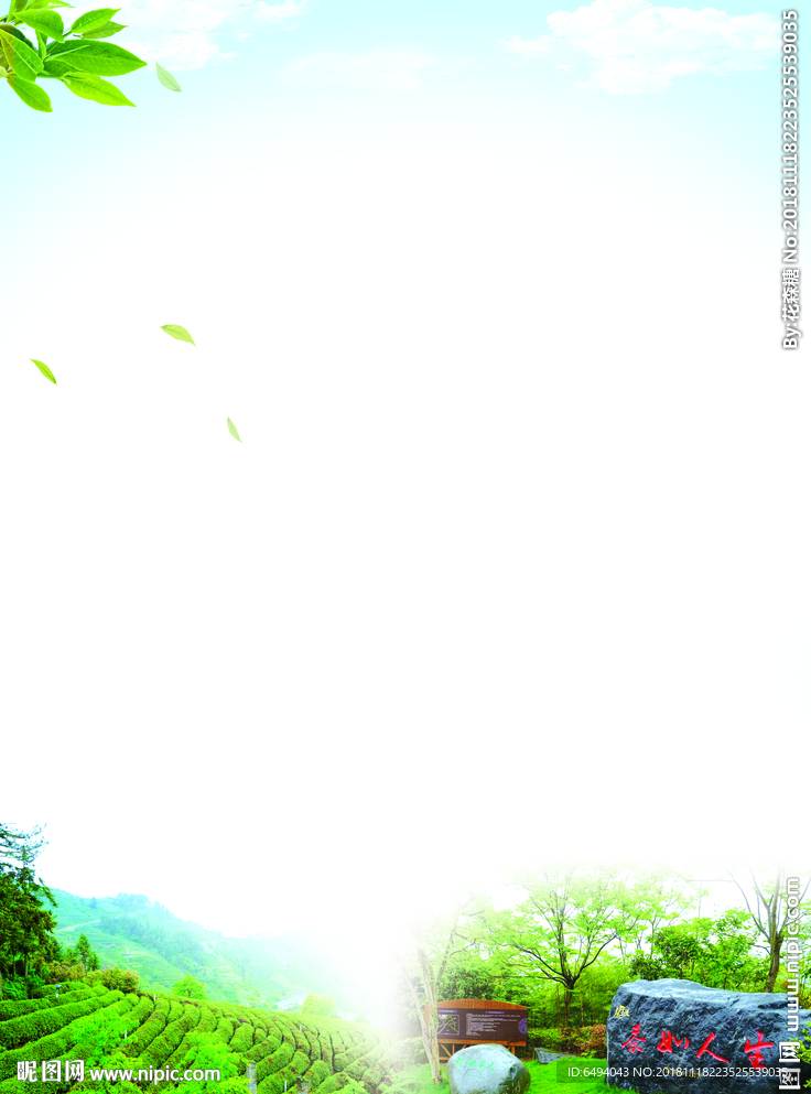 茶如人生茶园背景板