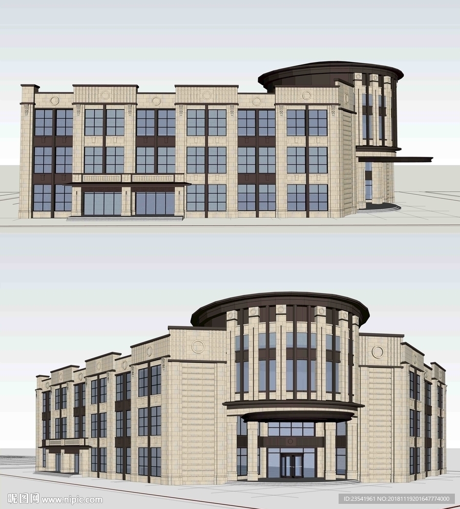 建筑立面SU模型设计
