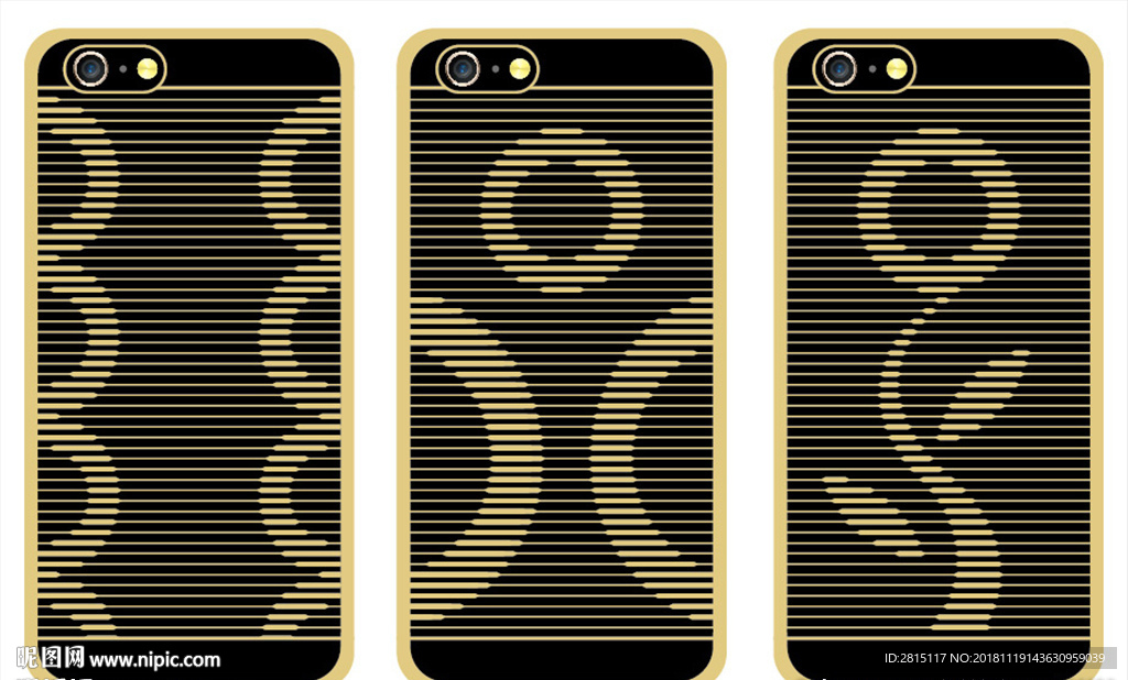 商务线条镭雕 彩绘图案 手机壳