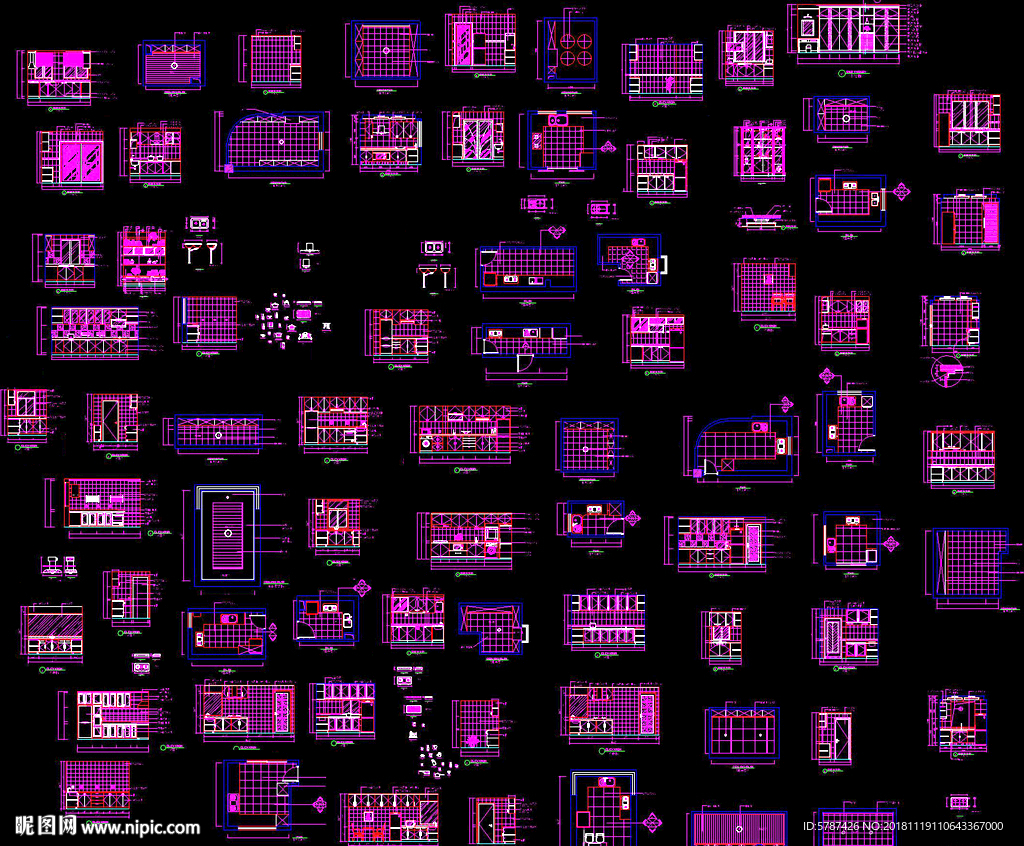 厨房装修CAD图库
