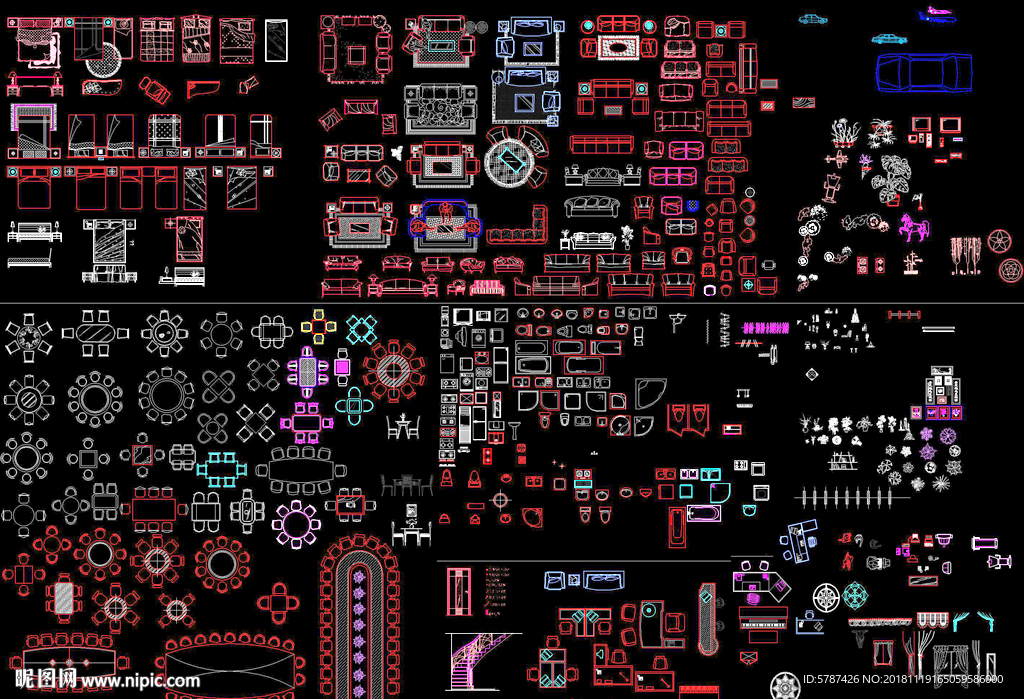 CAD家具立面平面素材