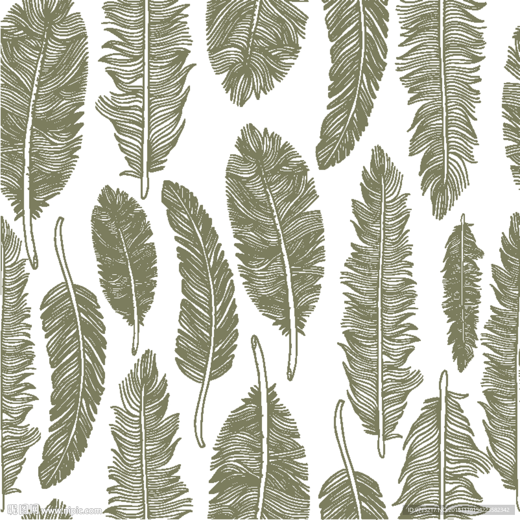 硅藻泥羽毛矢量图