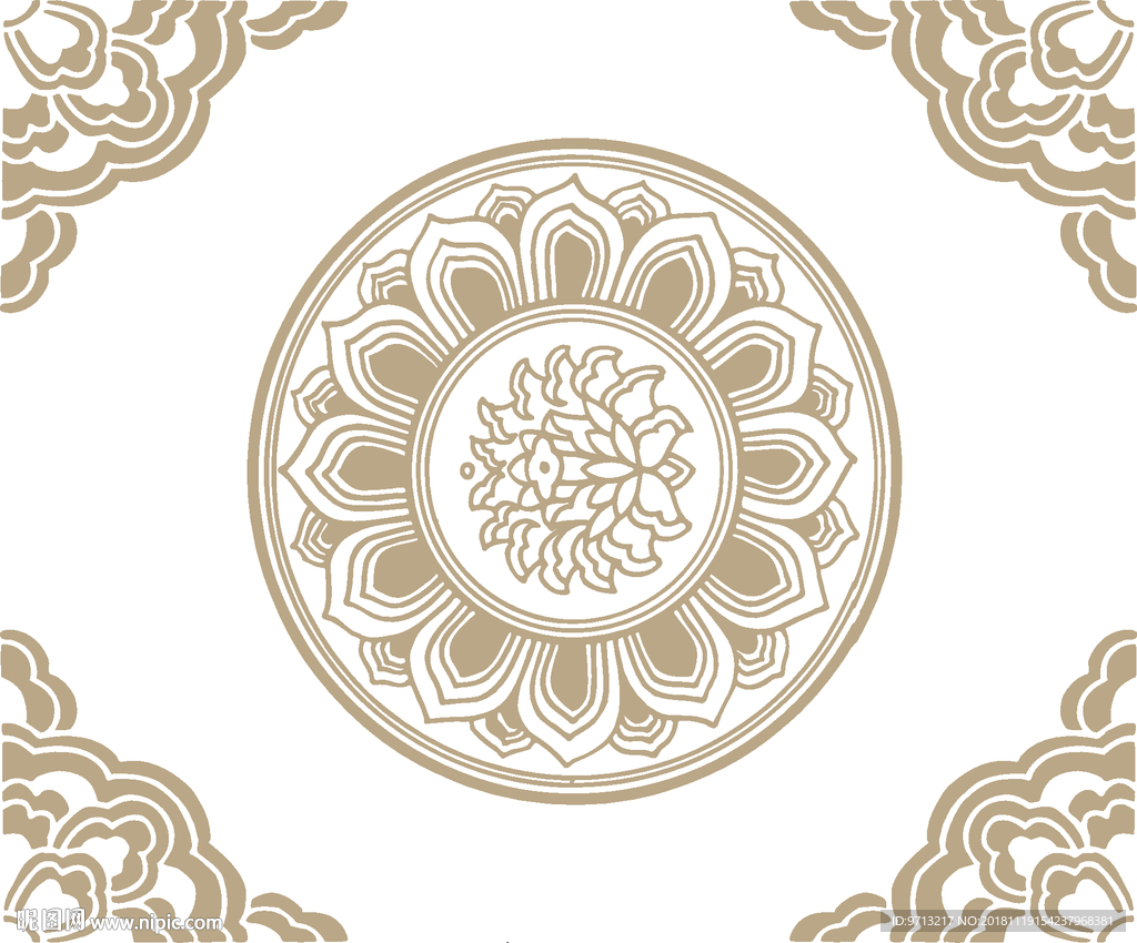 硅藻泥欧式天棚矢量图