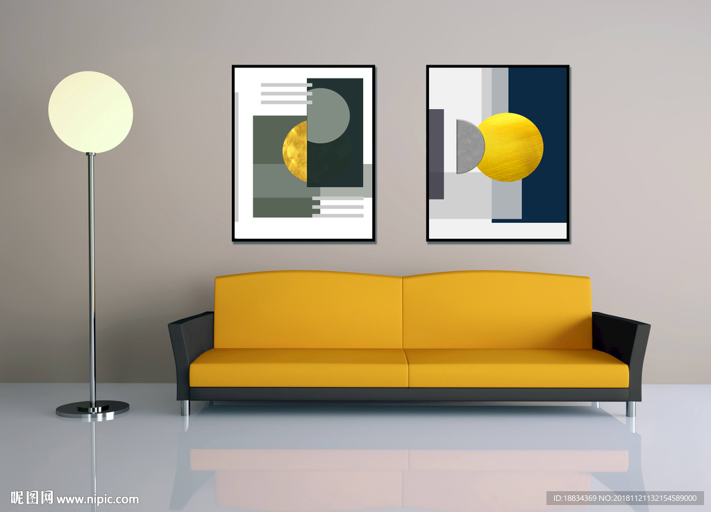 现代简约装饰画 抽象几何装饰画