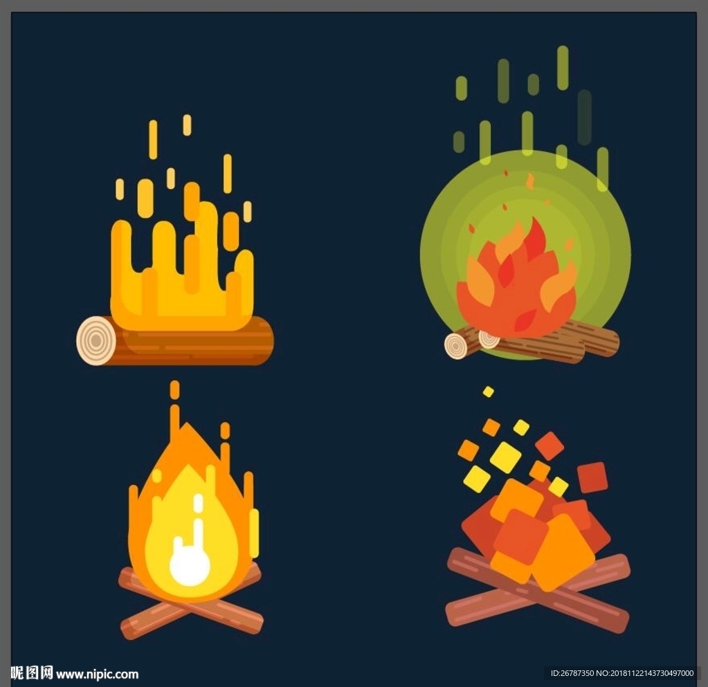 矢量篝火创意设计