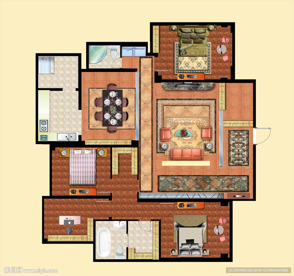 平面户型图  平面彩图