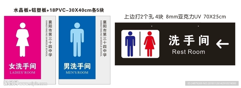 洗手间标识牌
