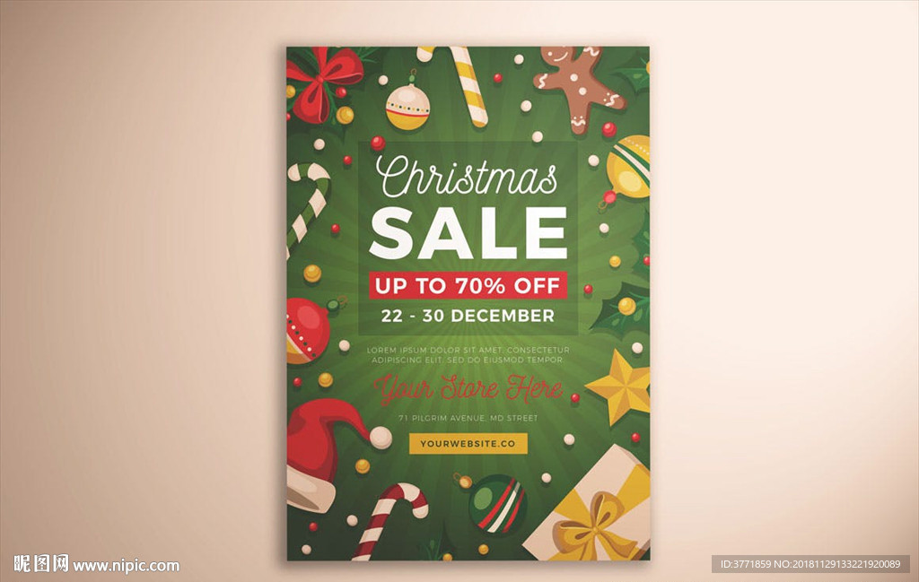 时尚高端新年圣诞节海报设计模板