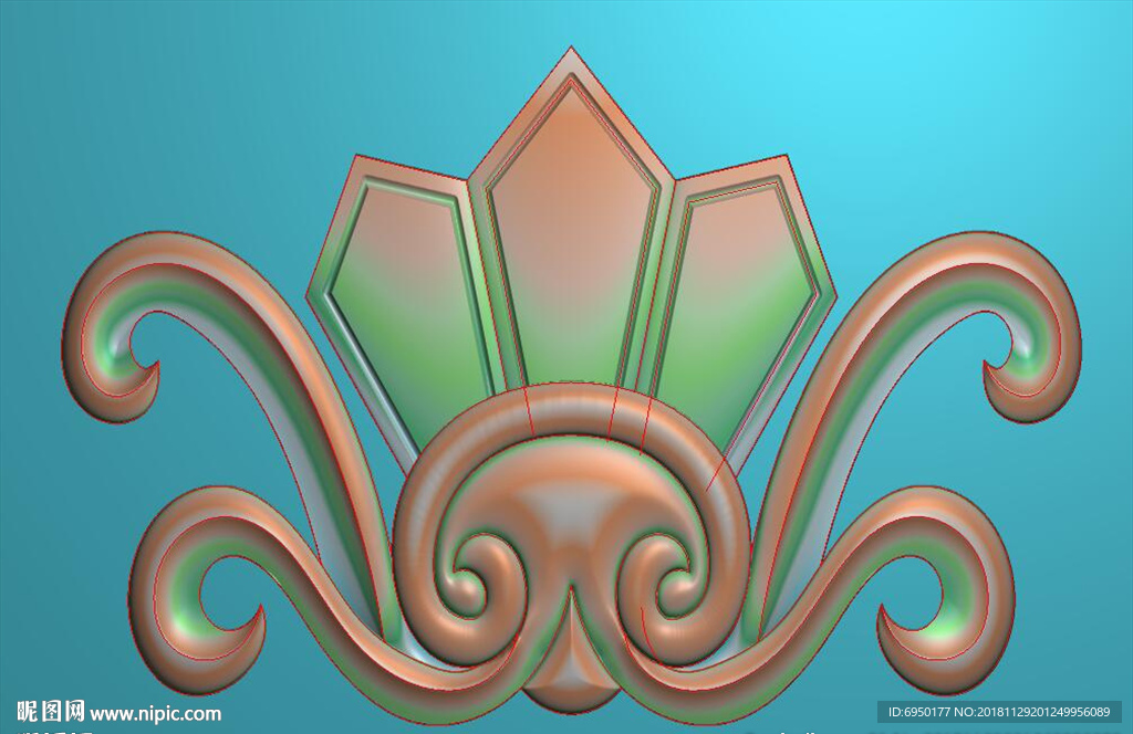 皇冠王冠门上花贴花顶花精雕浮雕