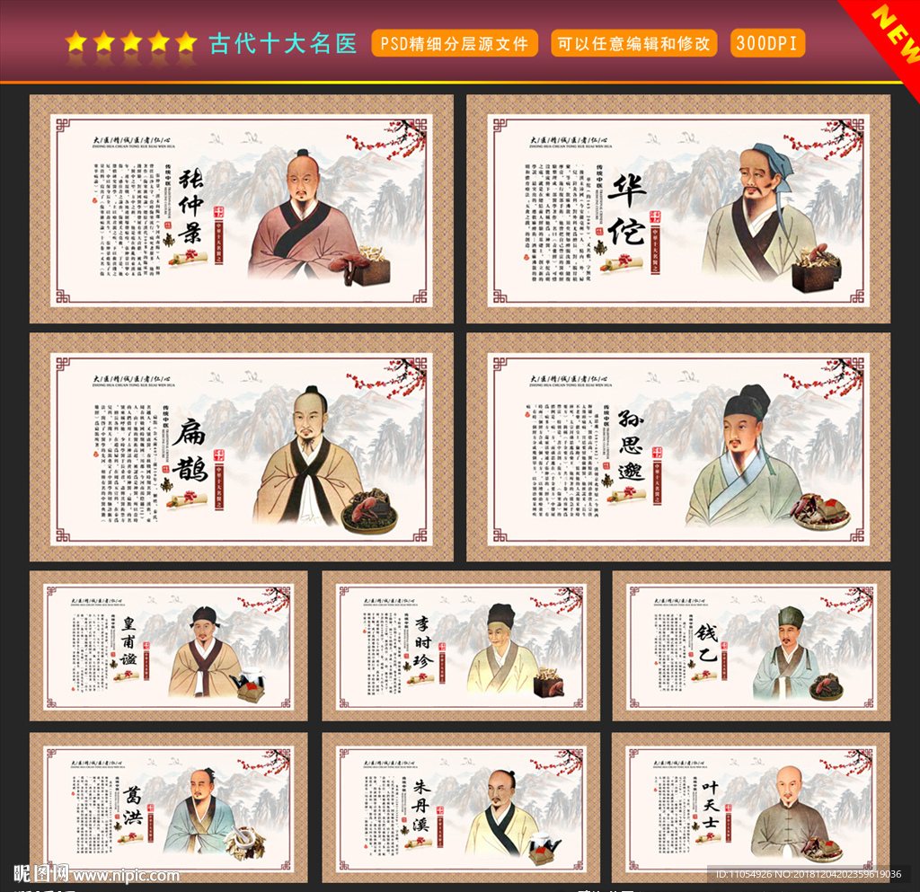 古代十大名医图片