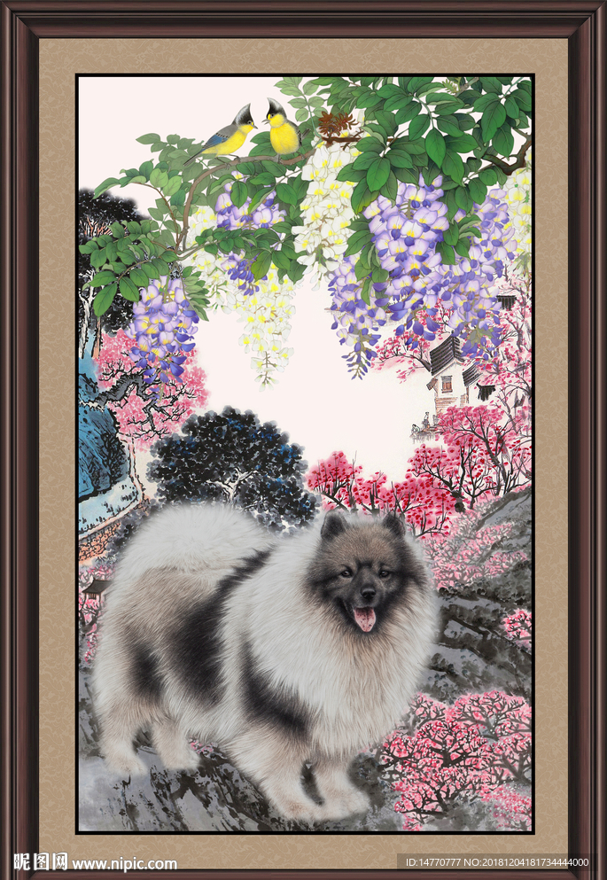 群雄图 国画藏獒