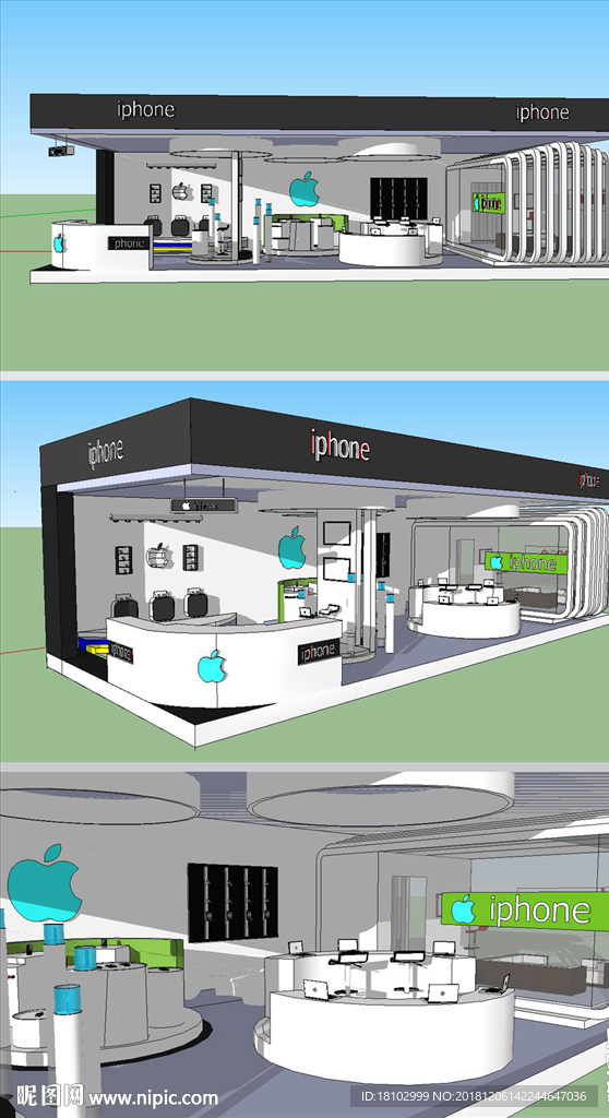 科技公司展厅草图大师SU模型