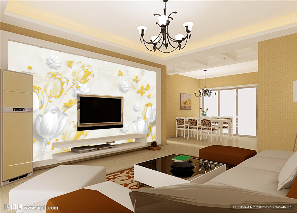 手绘 梦幻 清新 牡丹 绚丽