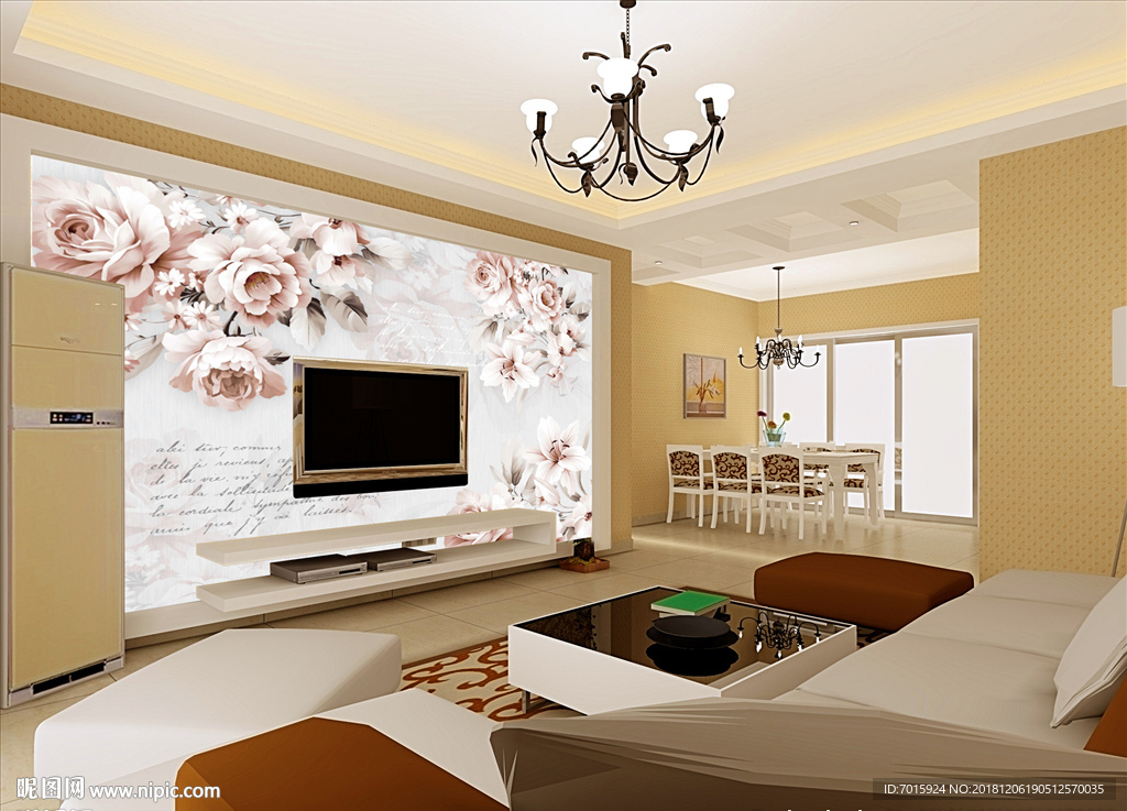 手绘 梦幻 清新 牡丹 绚丽