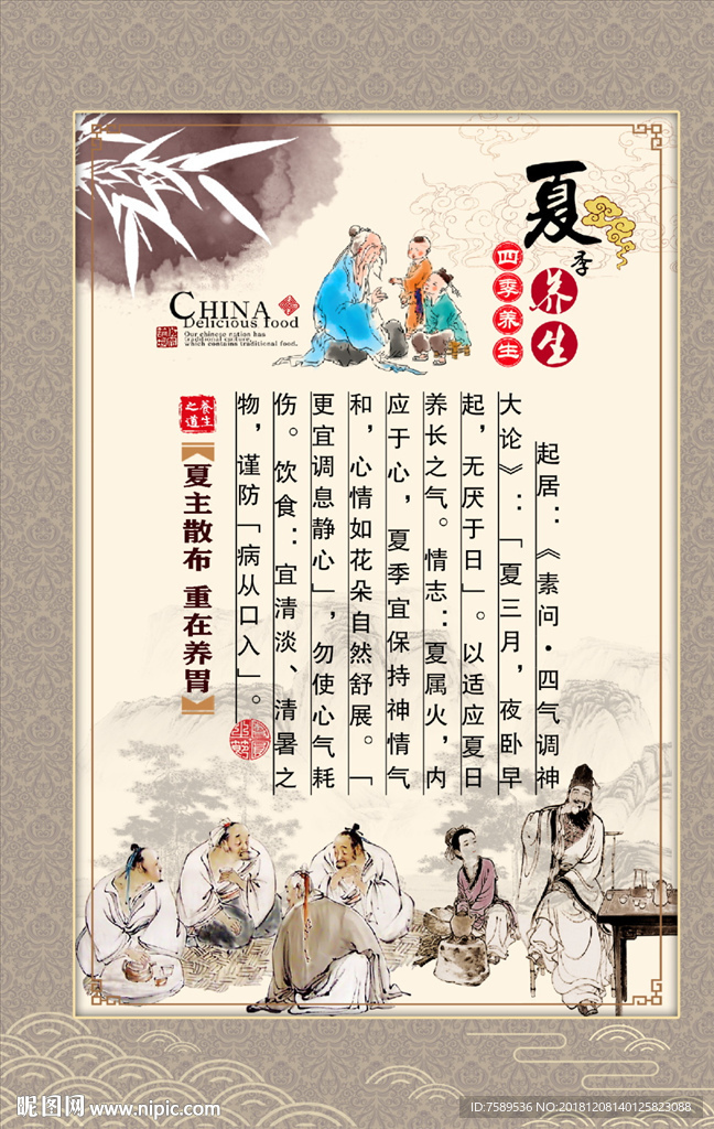 四季养生文化装饰画