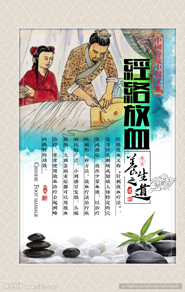 经络放血养生文化装饰画
