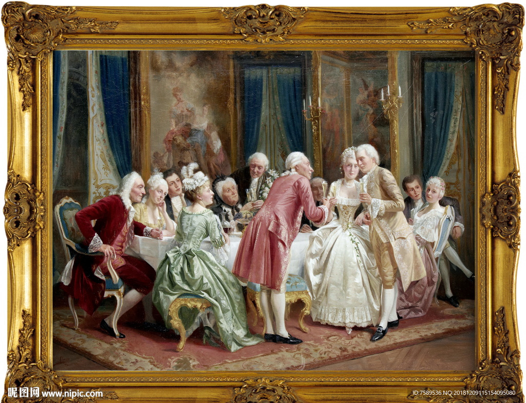 高清巨幅宫廷油画
