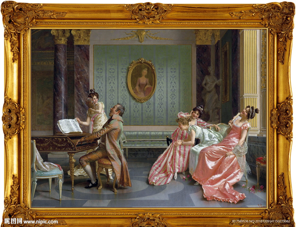 高清巨幅宫廷油画