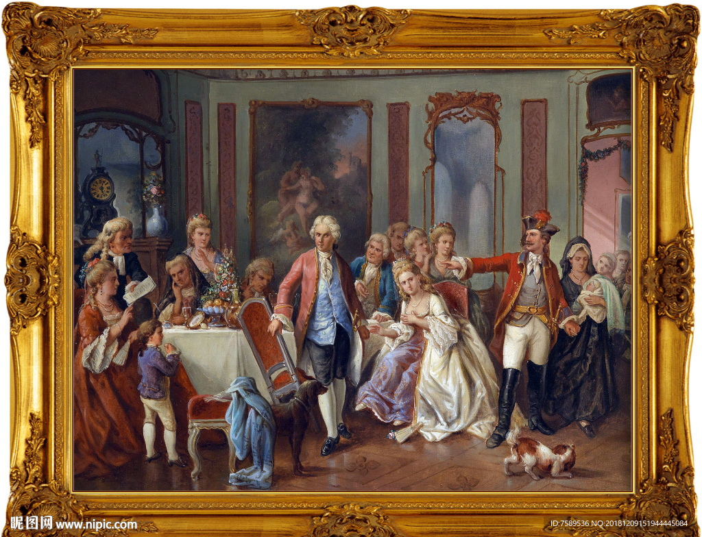 高清巨幅宫廷油画