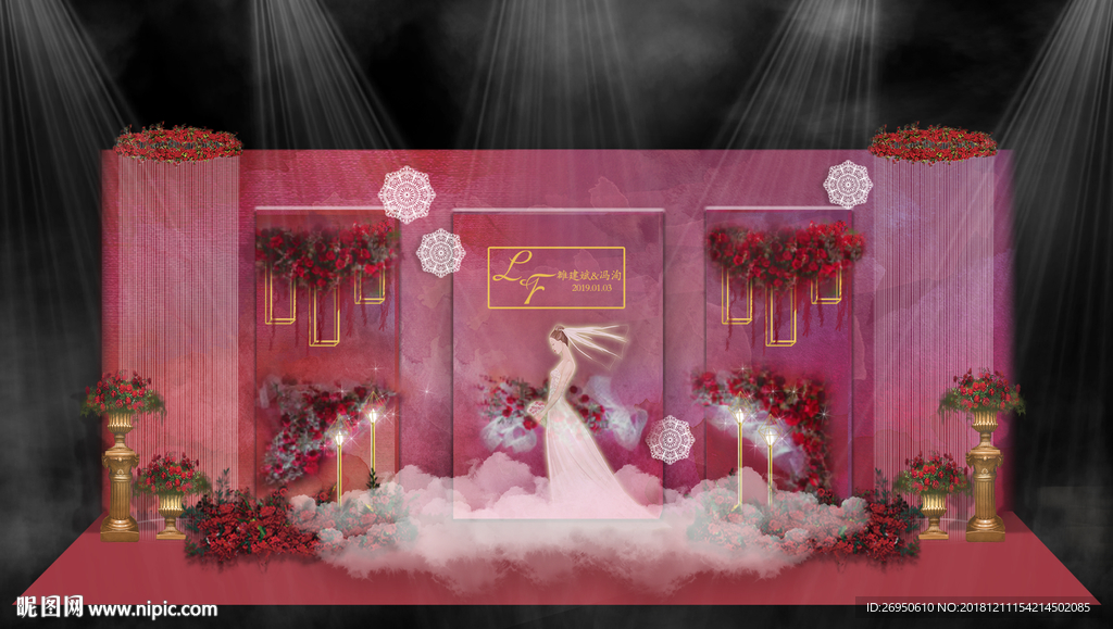 红色婚礼迎宾区