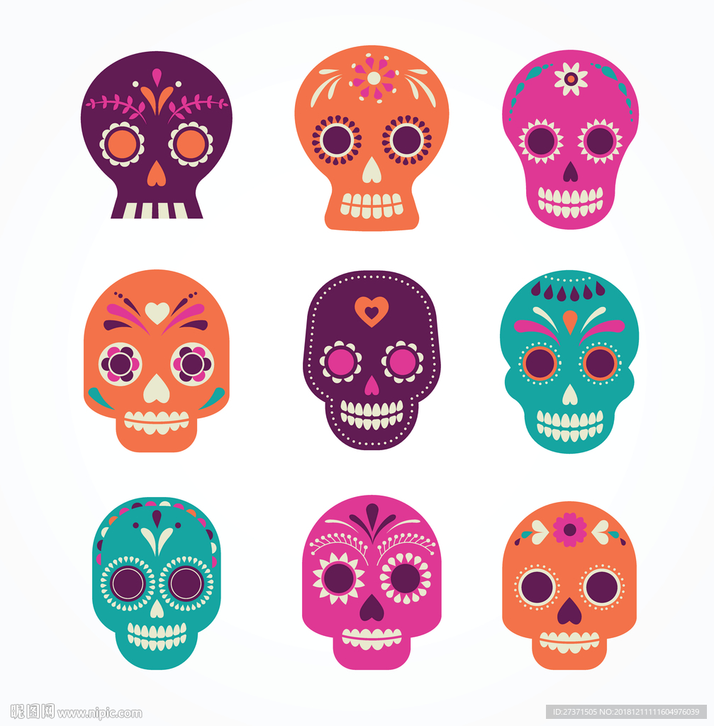 创意骷髅头AI素材