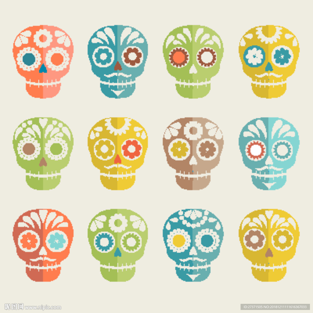 创意骷髅头AI素材