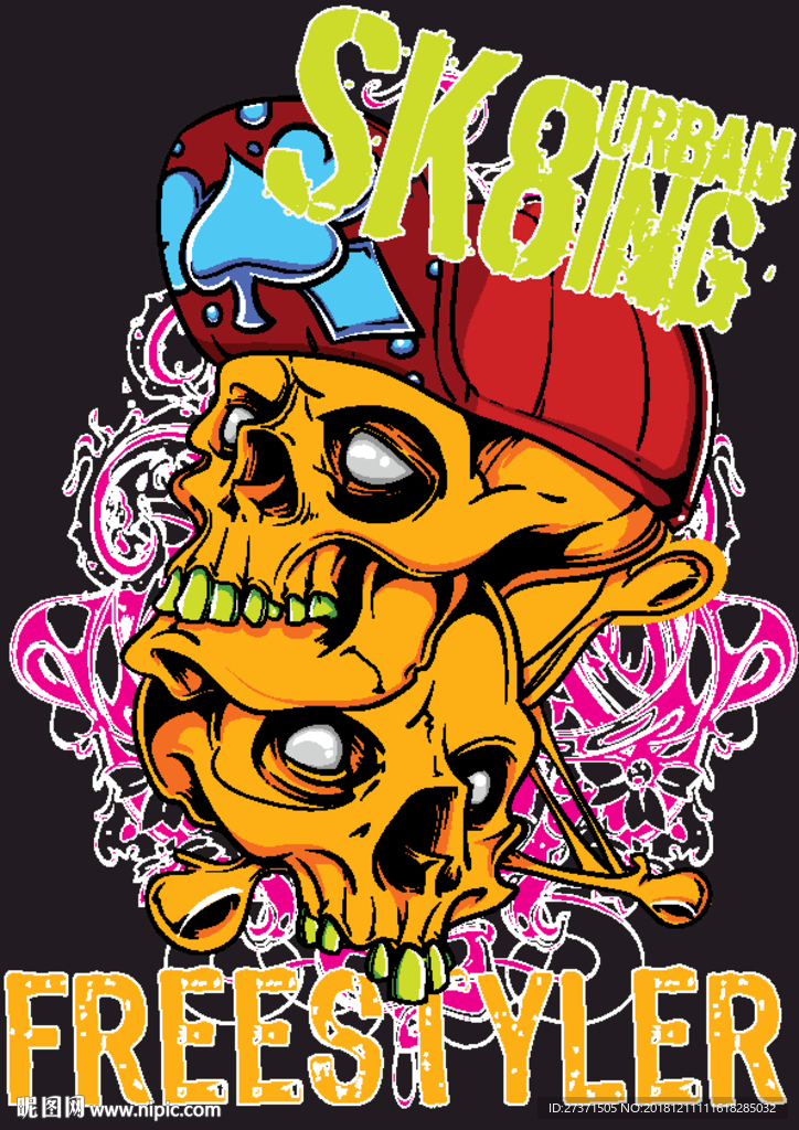 创意骷髅头AI素材