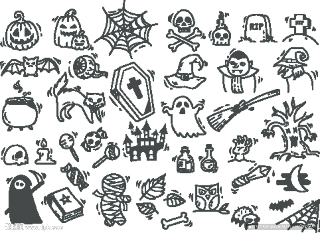 创意骷髅头AI素材