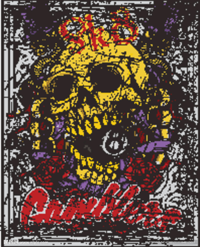 创意骷髅头AI素材