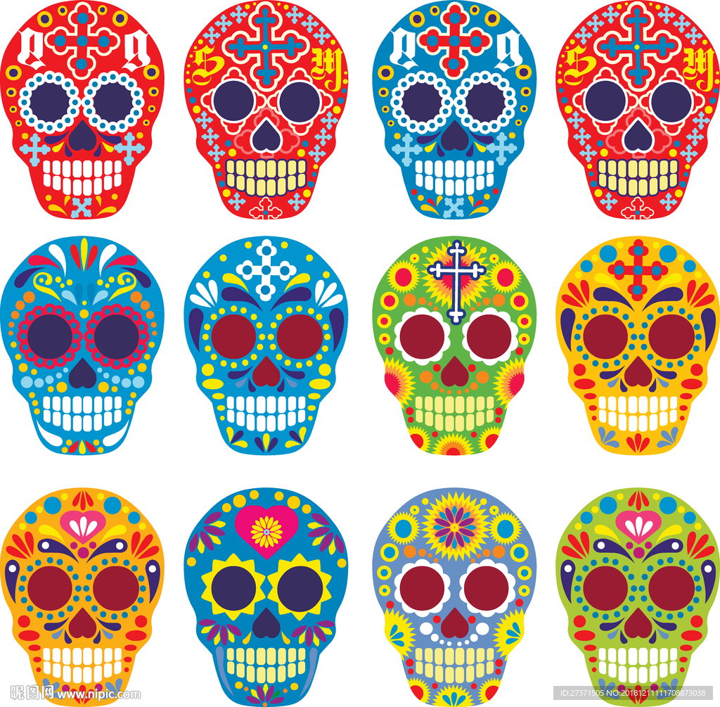 创意骷髅头AI素材