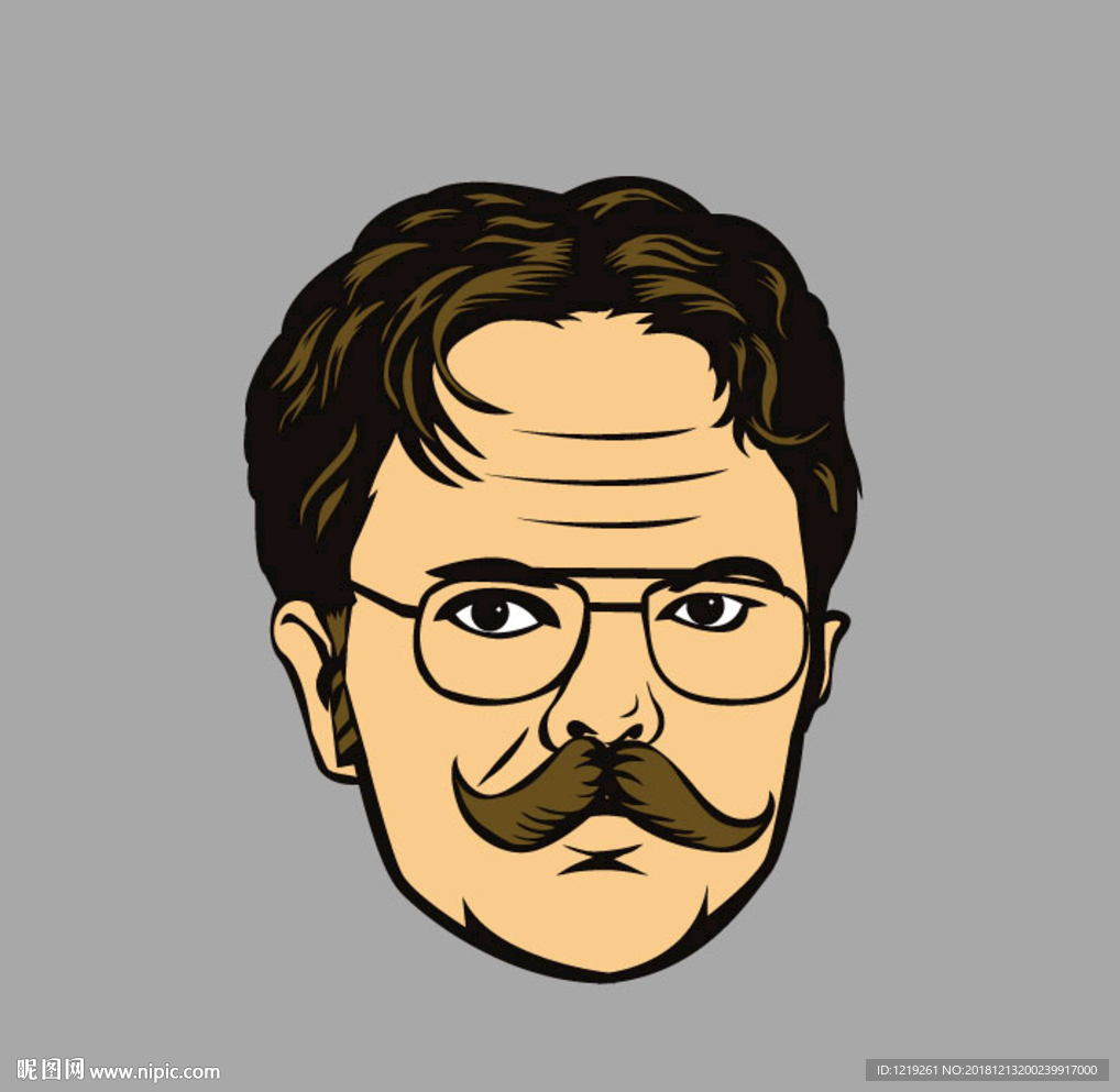 男人头像 矢量图